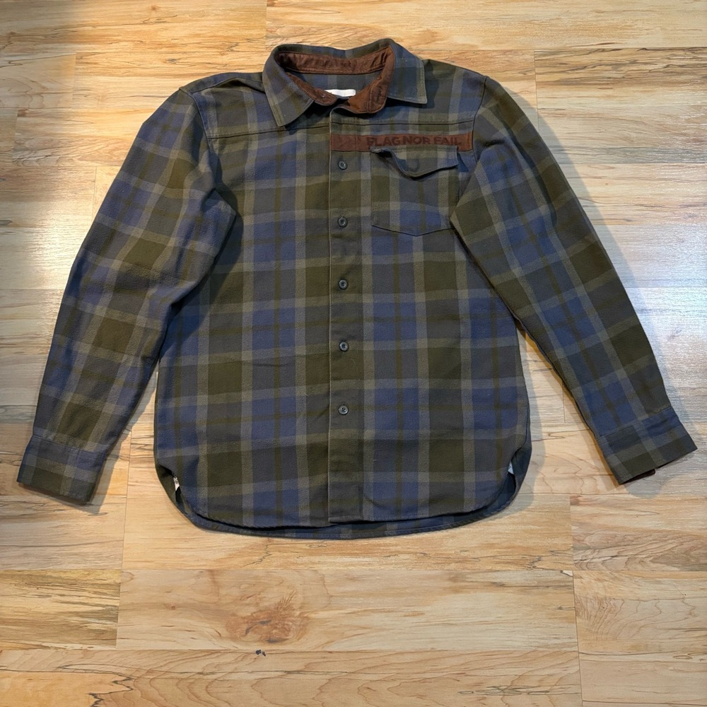 Flag Nor Fail Blue and Green Plaid Shirt